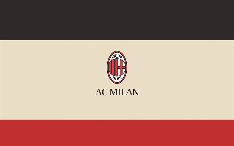 AC Milan, logo, minimalism, Italian football club, Serie A, Italy, emblem, rossoneri, HD wallpaper