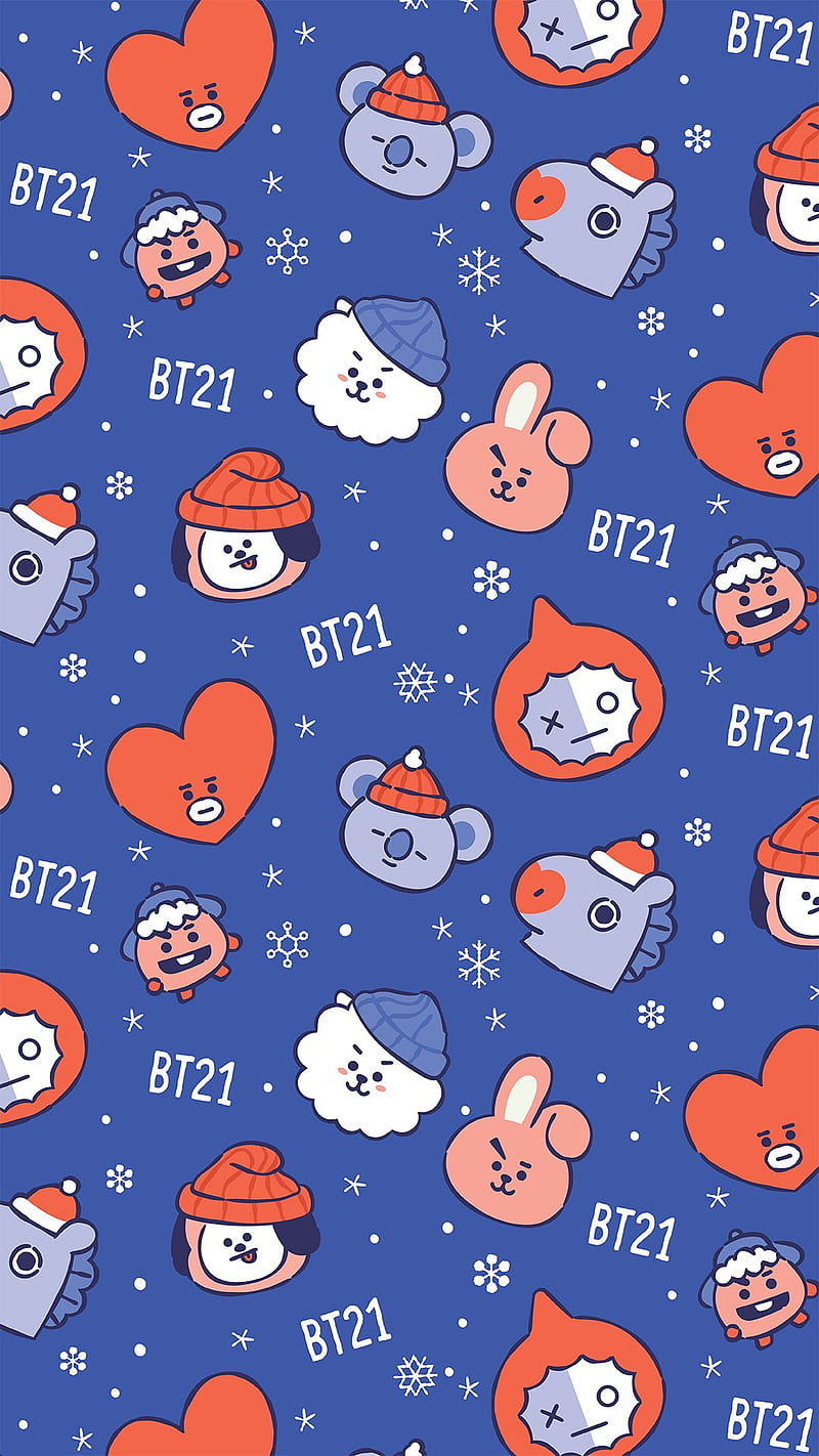 BT21 Christmas, tata, shooky, mang, bts, koya, rj, HD phone wallpaper |  Peakpx