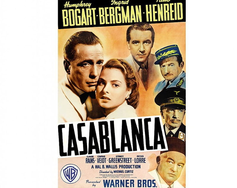 Casablanca, Bergman, Lorrie, Bogart, HD wallpaper