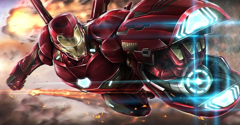 Iron Man Cannon, iron-man, superheroes, digital-art, artwork, HD wallpaper