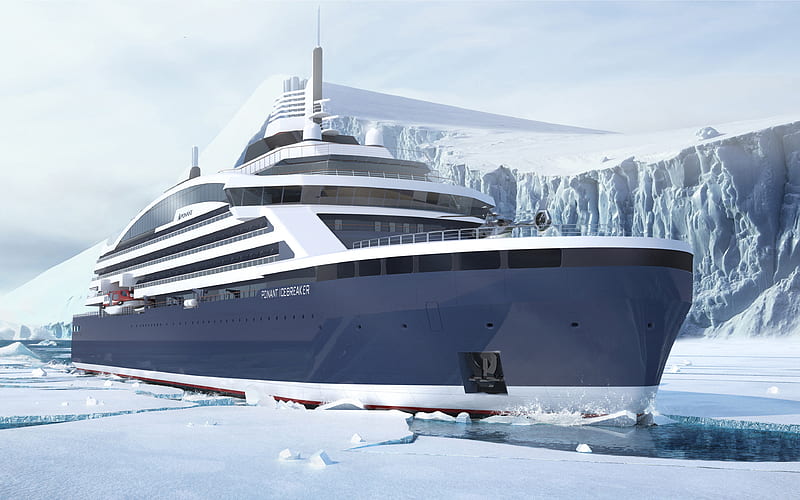 Ponant Icebreaker, cruise ship luxury icebreaker, Ponant Ships, HD wallpaper