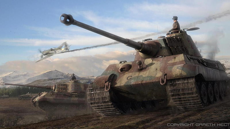 TIGER II's, tanks, panzer, tiger, ww2, HD wallpaper