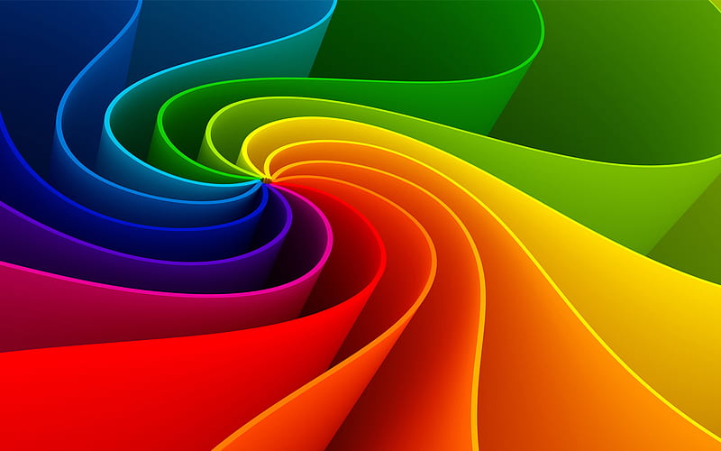 colorful vortex, 3D art, creative, rainbow backgrounds, artwork, background with vortex, HD wallpaper