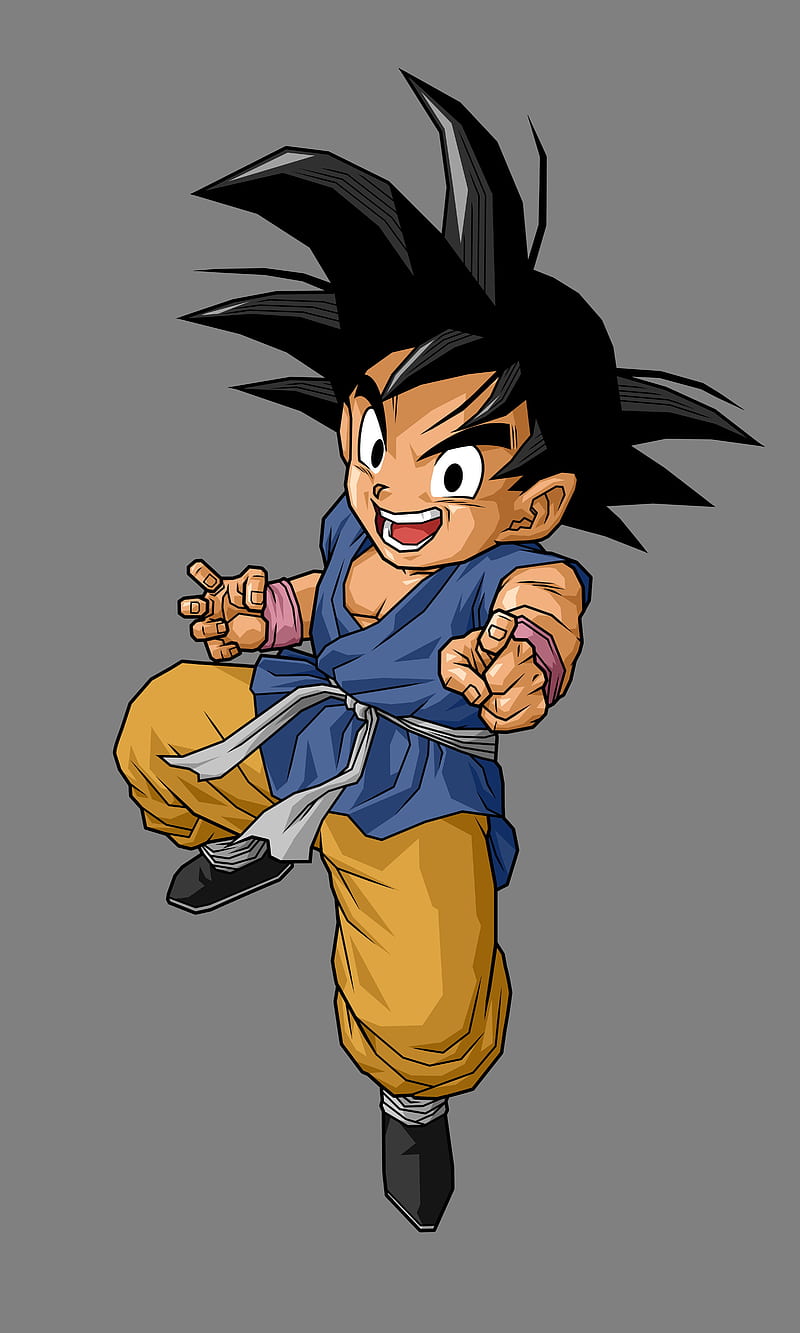 Dragon Ball, Son Goku, anime boys, dark hair, simple background, HD phone wallpaper