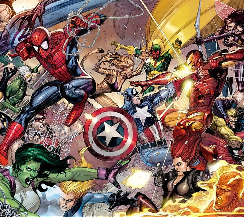 Marvel Civil Battle, captain america, comic, cool, iron man, spider man, HD  wallpaper | Peakpx