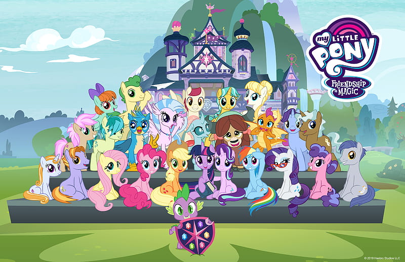 My Little Pony, My Little Pony: Friendship is Magic, Twilight Sparkle , Starlight Glimmer , Applejack (My Little Pony) , Spike (My Little Pony) , Pinkie Pie , Fluttershy (My Little Pony) , Rarity (My Little Pony) , Rainbow Dash , Gallus (My Little Pony) , Silverstream (My Little Pony: Friendship is Magic) , Ocellus (My Little Pony) , Yona (My Little Pony) , Smolder (My Little Pony) , Sandbar (My Little Pony), HD wallpaper