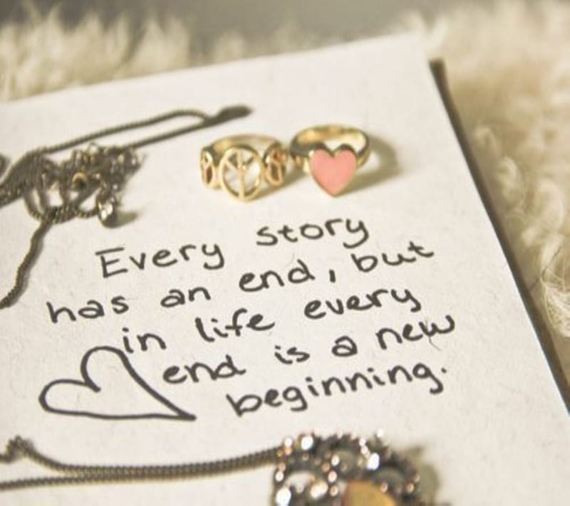 New Beginning, beginning, end, heart, life, love, new, nice, sayings, story, wise, HD wallpaper