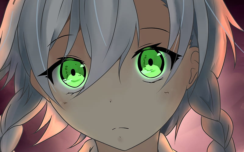 Saki Inui, manga, Ao no Kanata no Four Rhythm, girl with green eyes, Inui Saki, HD wallpaper