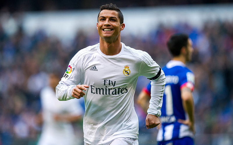 Cristiano Ronaldo, Real Madrid, Spain, Portuguese footballer, portrait, football, HD wallpaper
