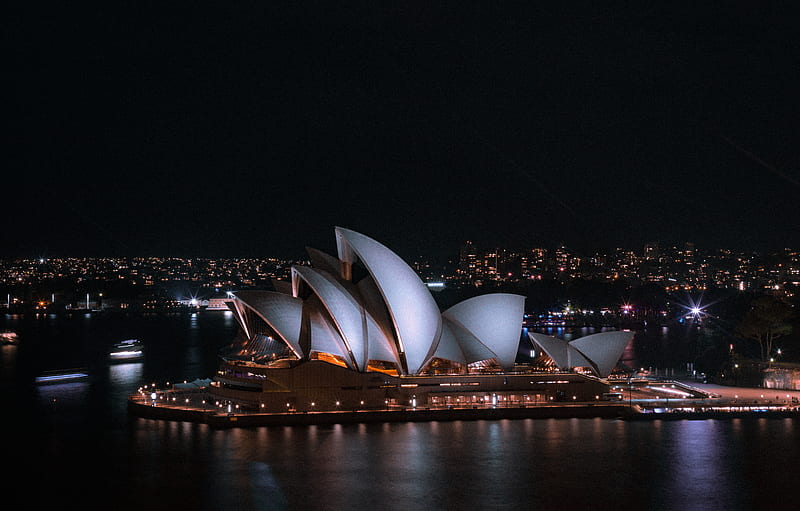 Sydney Opera House during night time, HD wallpaper