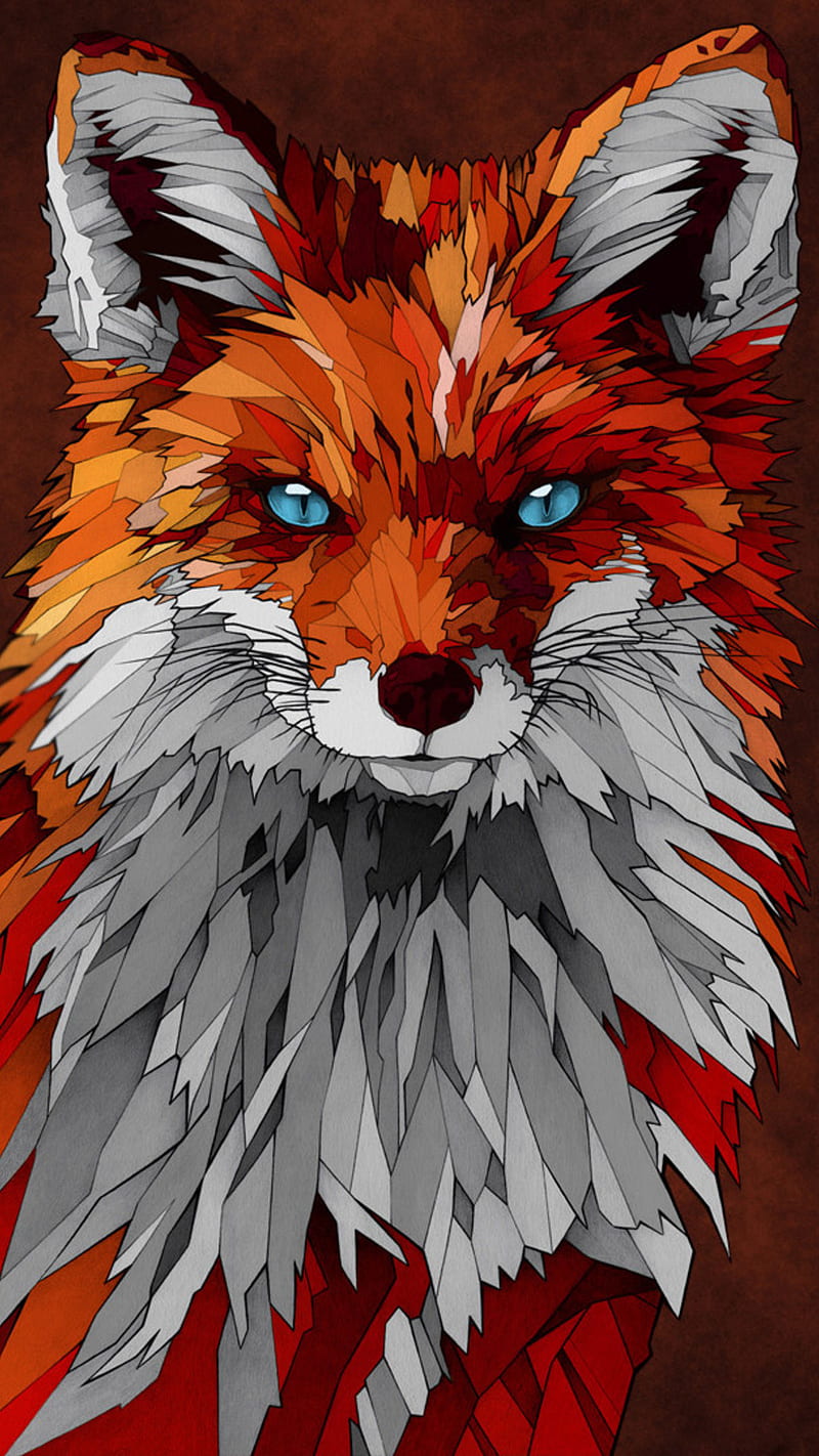 Fox Artwork, art, iphone, HD phone wallpaper