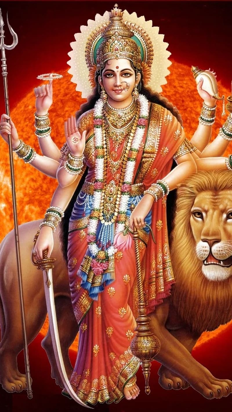 Maa Durga Ki .Jai Ambe Gauri.Goddess Durga, maa durga ki , durga, devi, lord, god, HD phone wallpaper