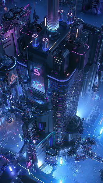 Sci Fi Cyberpunk Phone Wallpaper by XuTeng Pan - Mobile Abyss