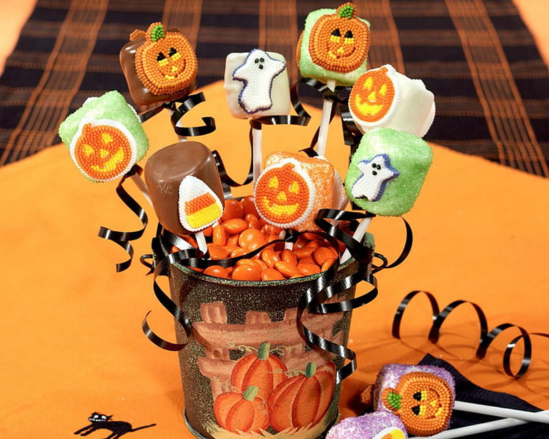 Halloween Cake Pops, Halloween, cake pops, sweets, food, HD wallpaper