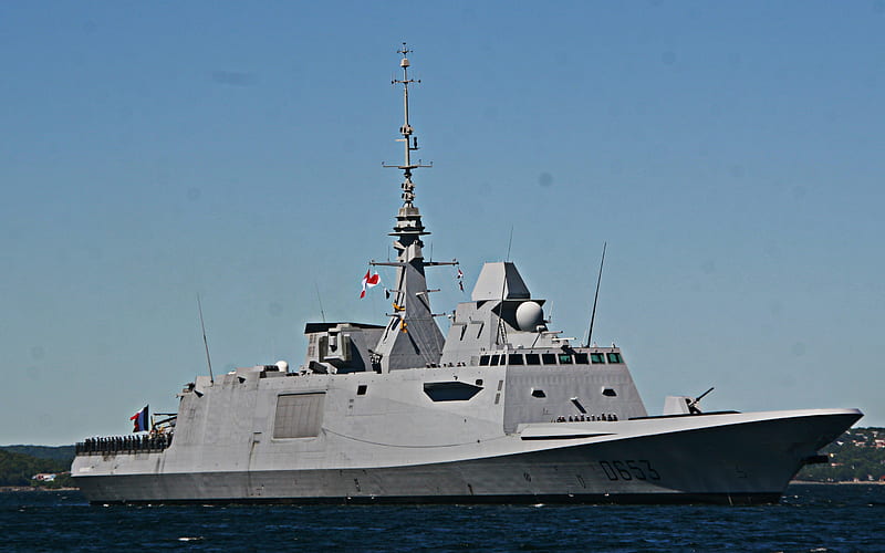 FS Languedoc, D653, French Navy, FREMM multipurpose frigate, European multi-purpose frigate, french warship, HD wallpaper
