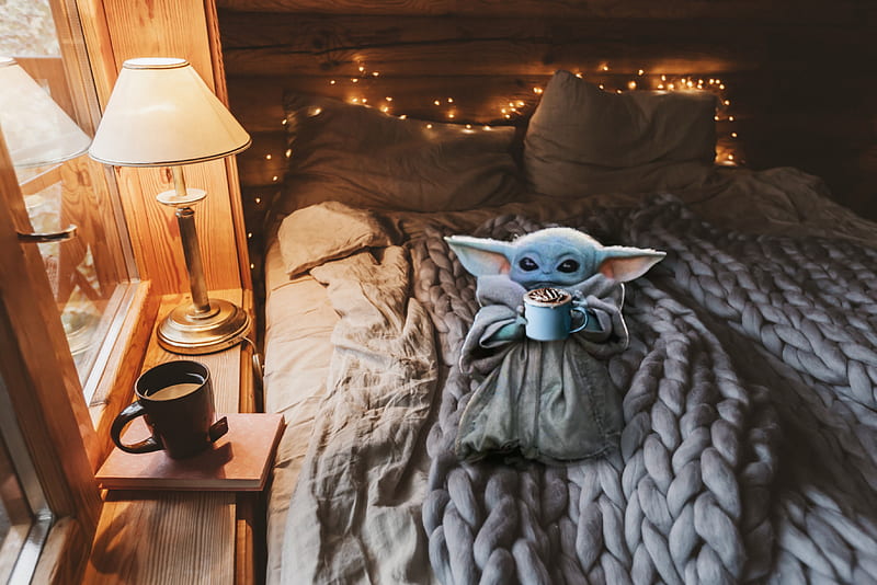 Baby yoda cozy, baby yoda, blanket, christmas, winter, xmass, HD wallpaper