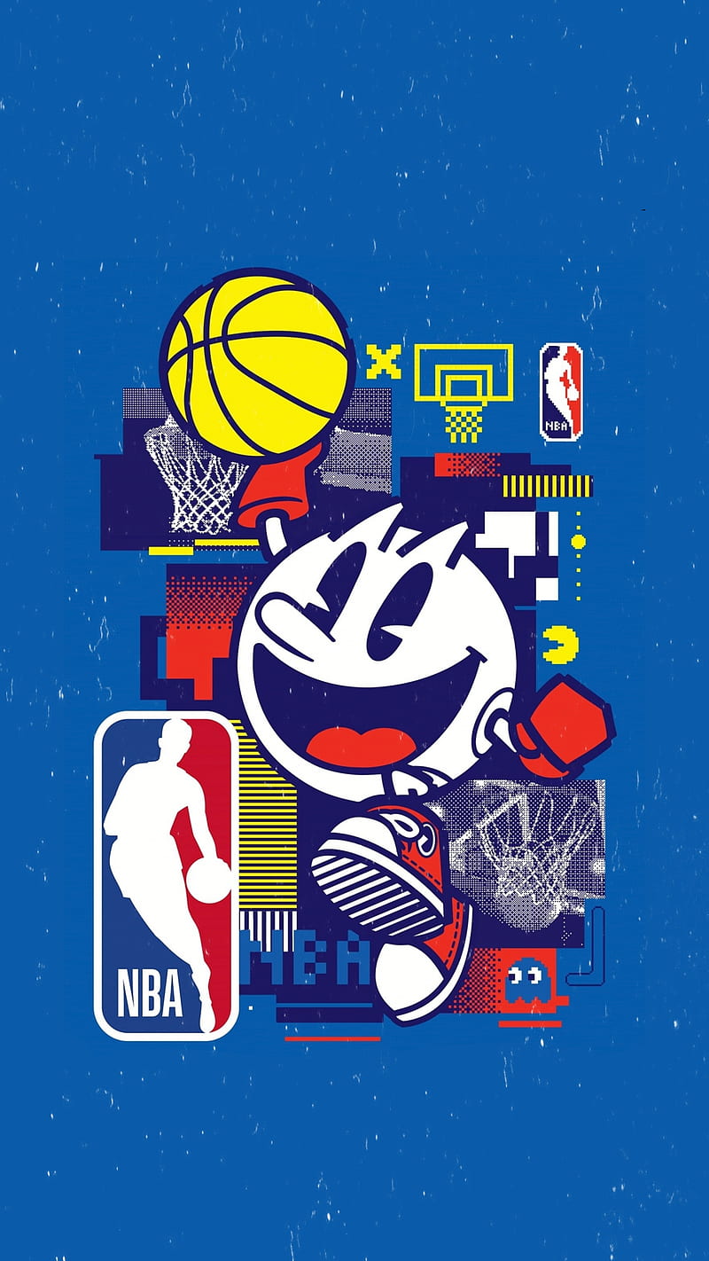 Pac-Man NBA, classic, blue, pacman, videogames, HD phone wallpaper | Peakpx