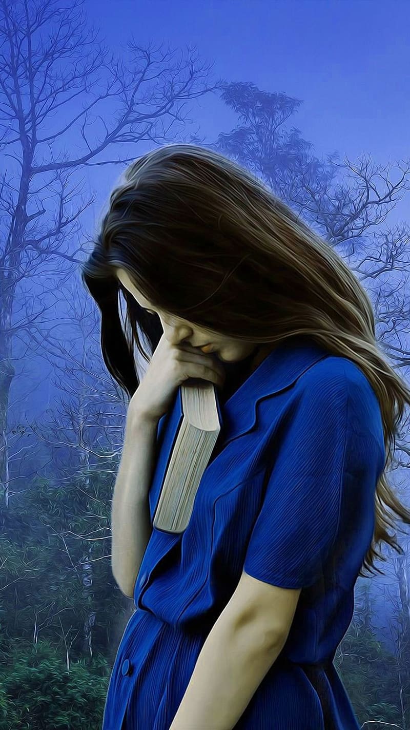 Sad Alone Girl Standing Hopeless, sad alone, hopeless, standing, blue sky,  HD phone wallpaper | Peakpx