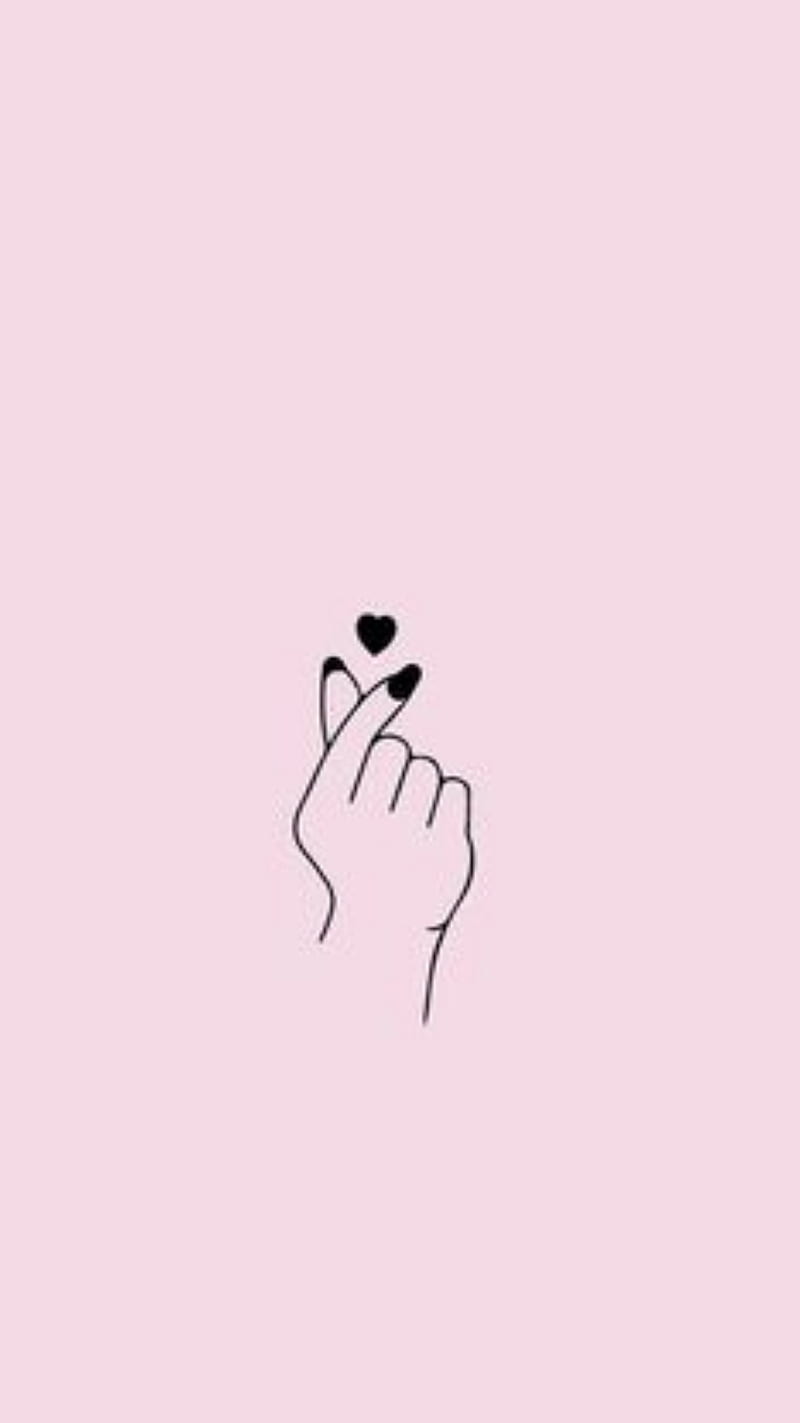 Heart, love, minimalism, hand, HD phone wallpaper | Peakpx