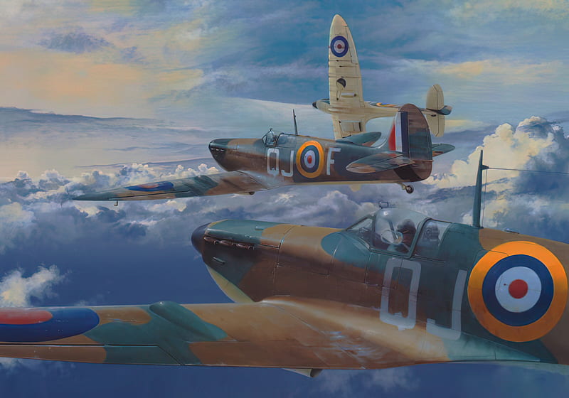 Military Aircraft, Supermarine Spitfire, Airplane, Artistic, Warplane, HD wallpaper