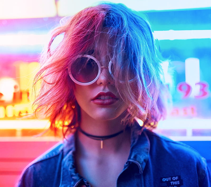 Girl, hair, model, sunglasses, HD wallpaper