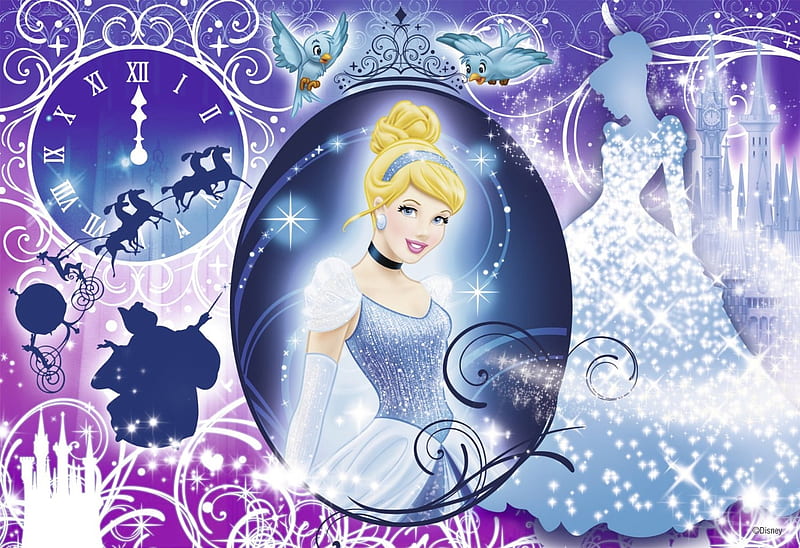 Cinderella, collage, fantasy, girl, purple, white, princess, pink, disney,  blue, HD wallpaper | Peakpx
