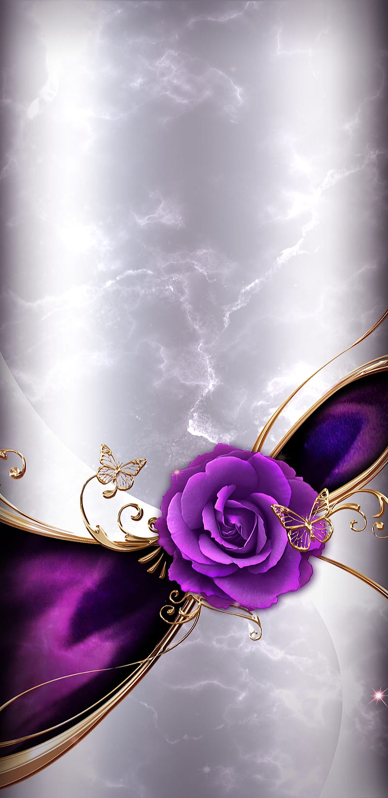Classy Rose, bonito, butterflies, butterfly, girly, gold, golden, pretty,  purple, HD phone wallpaper | Peakpx