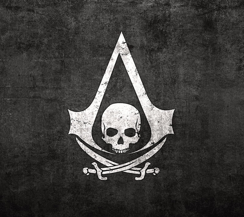 Assassins Creed, black flag, logo, pirates, skull, HD wallpaper