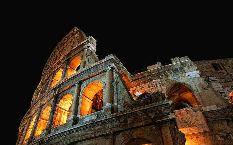 colosseum at night-Italy landscape graphy, HD wallpaper