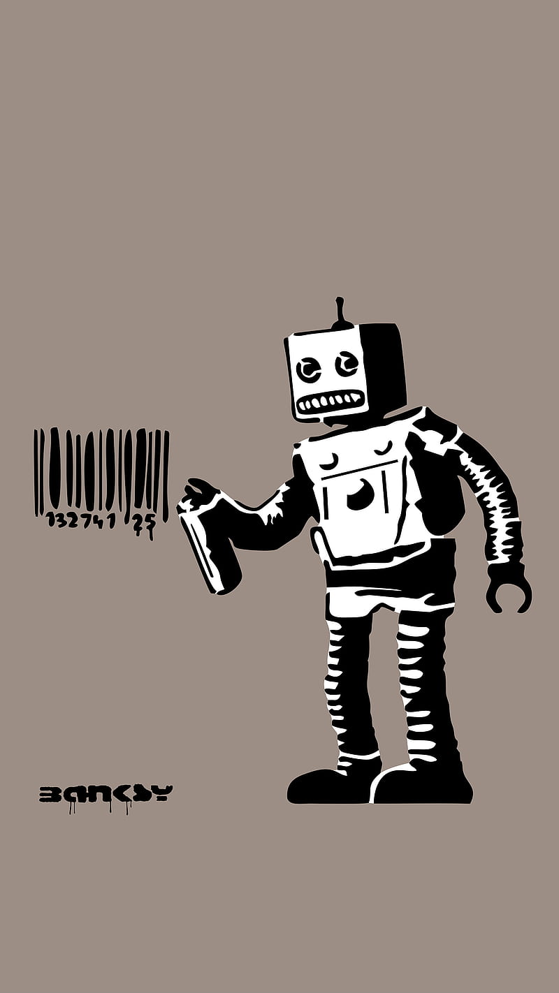 Barcode Robot, Arts Culture, Banksy artwork, Banksy graffiti, DimDom, art Street, HD wallpaper | Peakpx