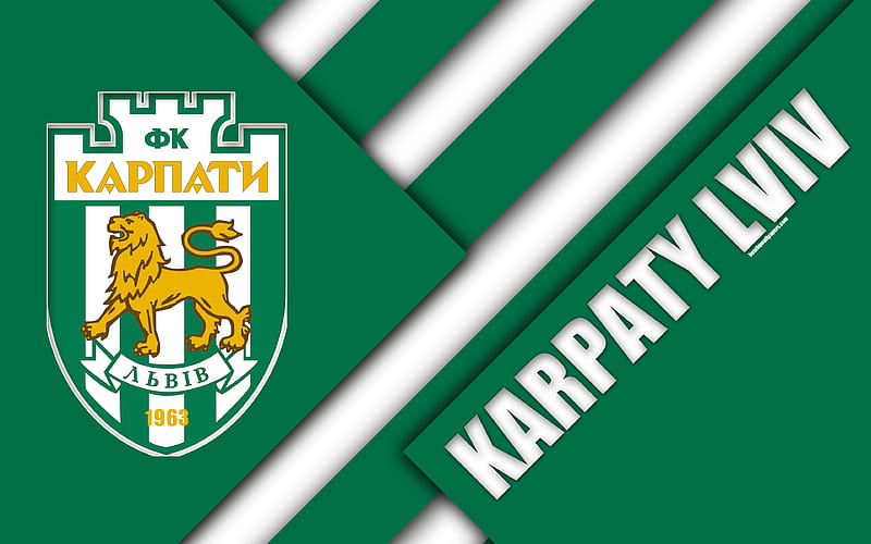 FC Karpaty Lviv material design, logo, Ukrainian football club, green white abstraction, UPL, Lviv, Ukraine, football, Ukrainian Premier League, HD wallpaper