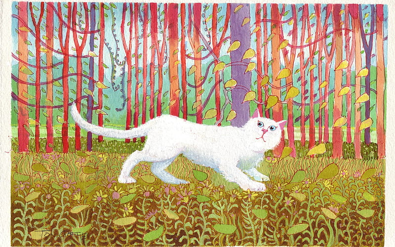 david hockney, cat percy, british artist, HD wallpaper