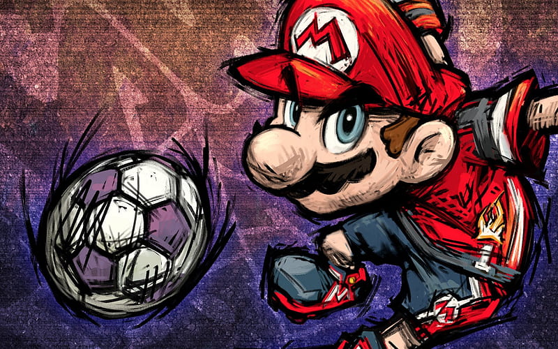 Super Mario, football, art, soccer, HD wallpaper | Peakpx