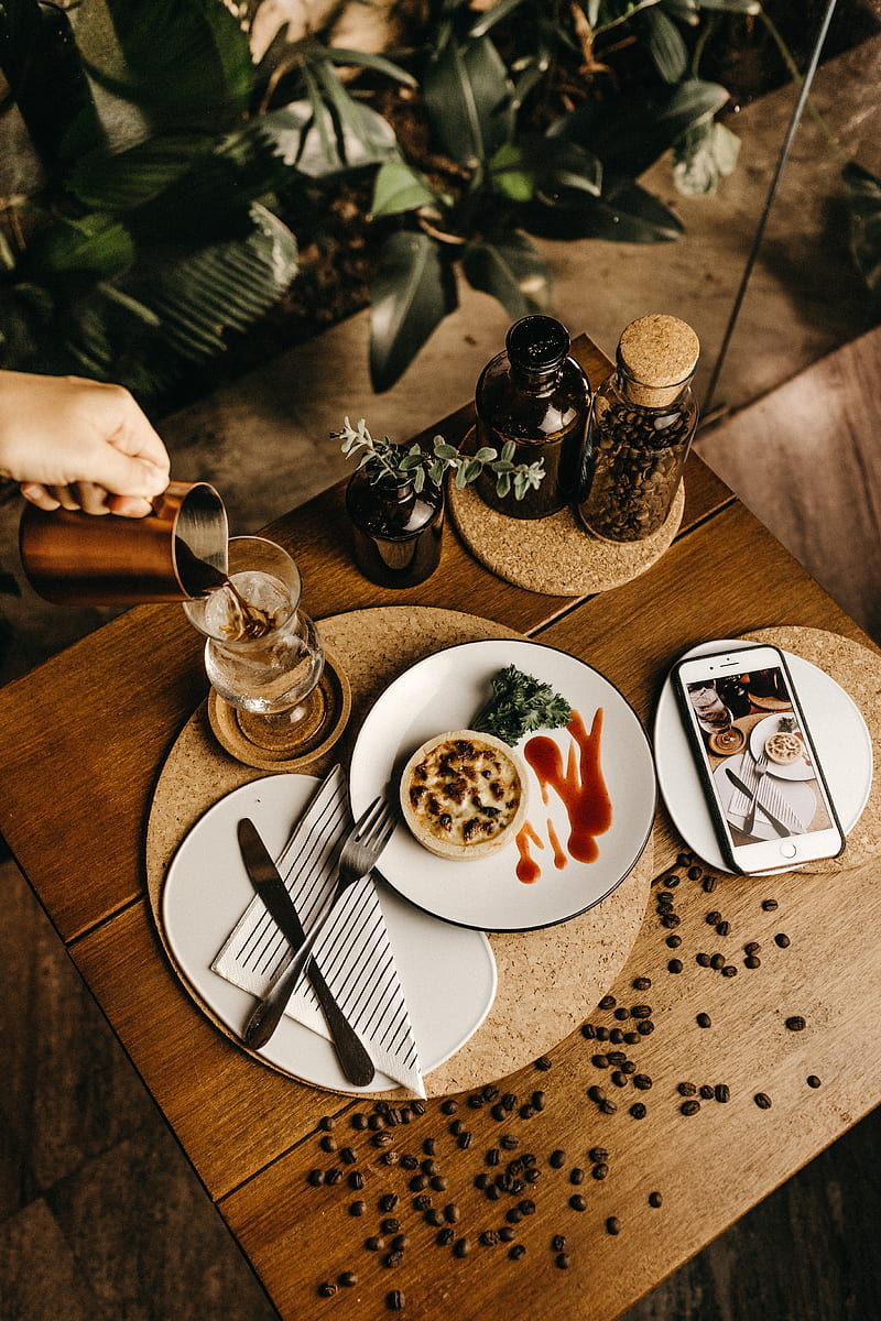 breakfast, dish, drink, table, food, HD phone wallpaper