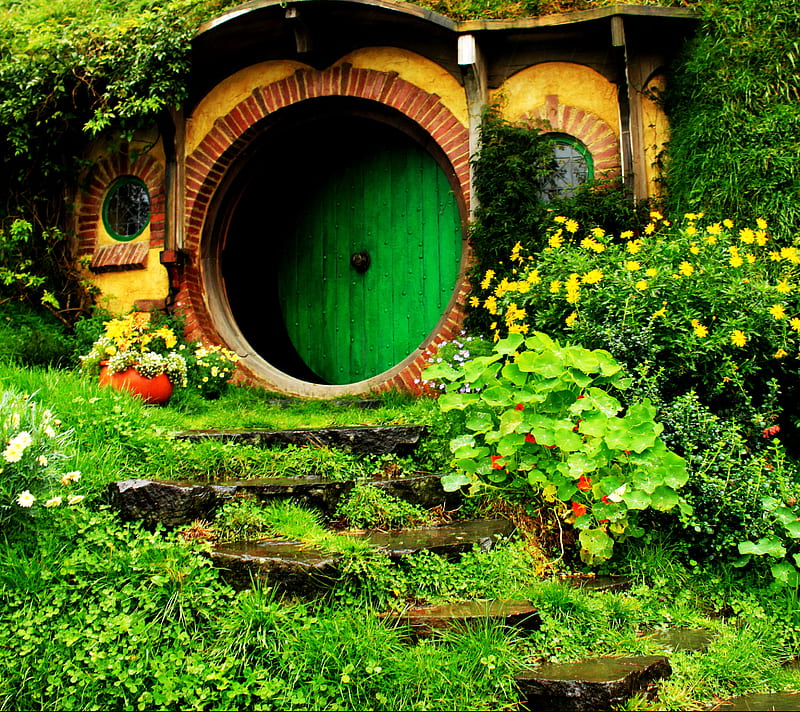 Hobbit House, bilbo, frodo, lord of the rings, lotr, HD wallpaper