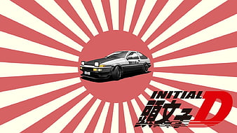 Rising Sun AE86, Trueno, Initial D, Toyota Trueno, Car, AE86, Anime, Panda Trueno, HD wallpaper