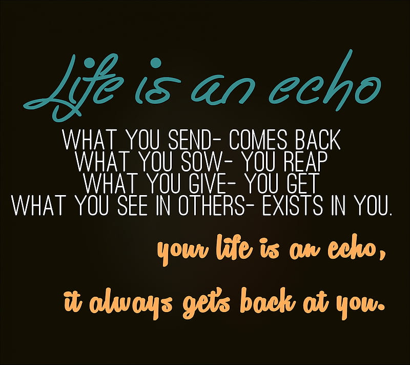 life is an echo, cool, echo, exist, life, new, quote, saying, sign, HD wallpaper