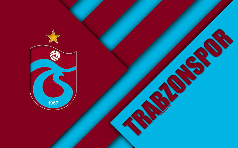 Trabzonspor FC, emblem red blue abstraction, material design, logo, Turkish football club, Turkish Super League, Trabzon, Turkey, Süper Lig, HD wallpaper
