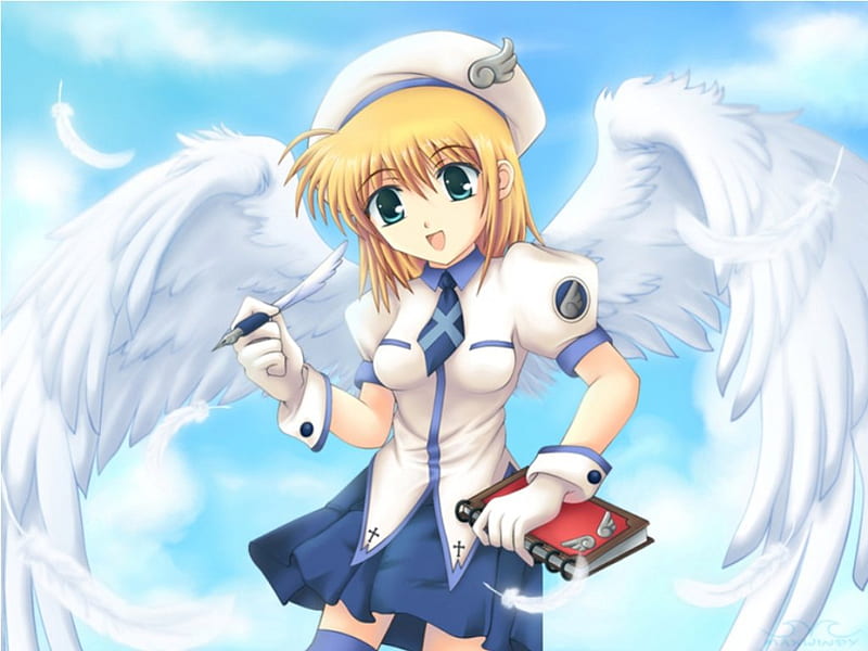 feminine cute anime girl, heterochromia, sky blue ha