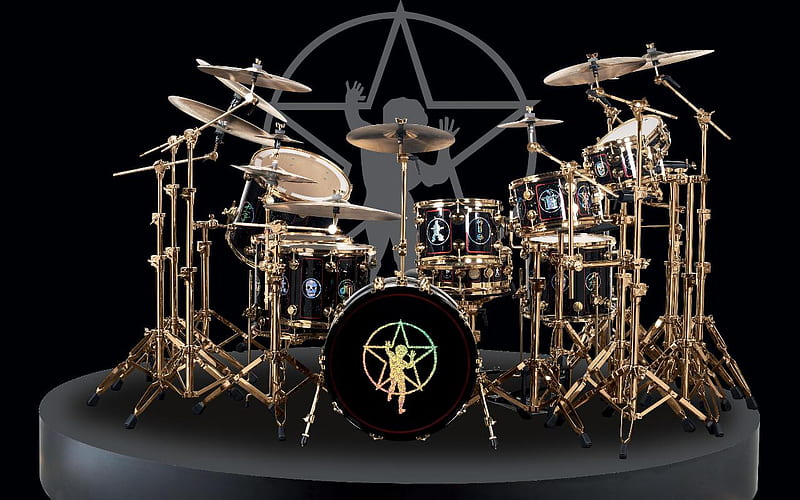 drumset, loud, rock, bass, rythym, music, bonito, snare, entertainment, drums, symbols, HD wallpaper