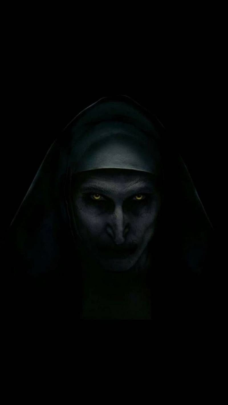 The Nun Black Background, the nun, black, horror, scary, face, background, HD phone wallpaper