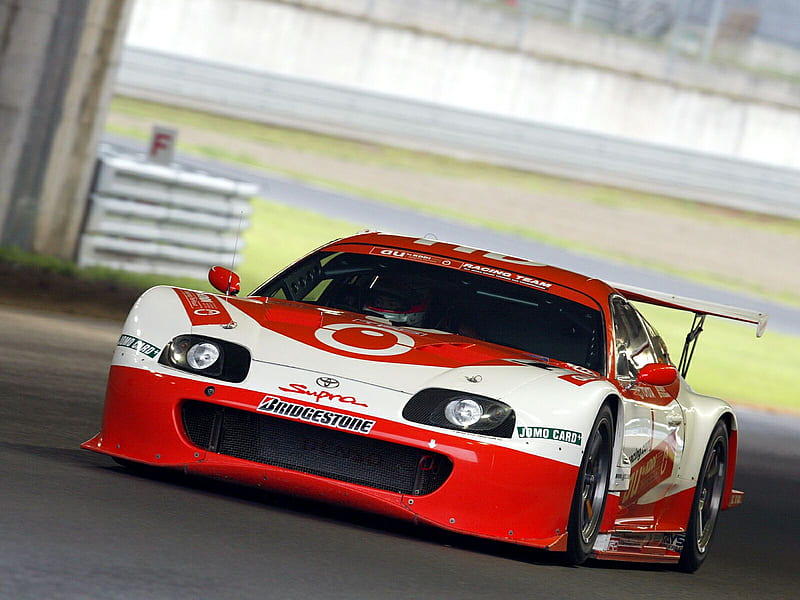 toyota jtc, red, race modified, black alloys, two seater, white, sponsorship, HD wallpaper