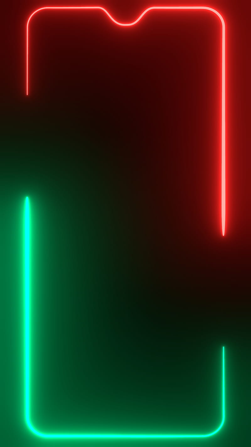Opposite OnePlus Frame, amoled, border, dark, green, light, notch, one plus, red, samsung, HD phone wallpaper