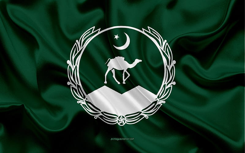 Flag of Balochistan silk flag, silk texture, Pakistani province, Balochistan, Pakistan, Administrative units of Pakistan, Balochistan flag, HD wallpaper