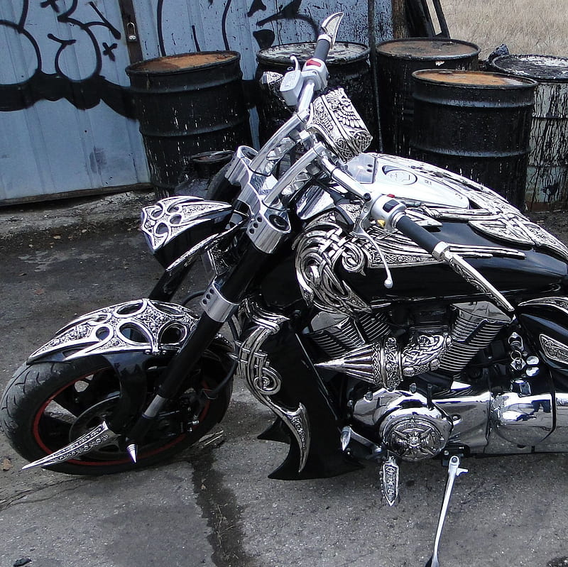 The Spire, bad, bike, chopper, custom motorcycle, suzuki, unique, HD wallpaper