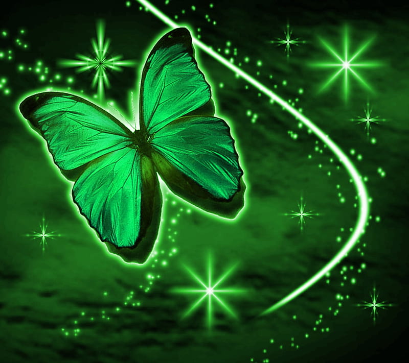 Green light, background, butterfly, cool, desenho, lights, nice, HD  wallpaper | Peakpx