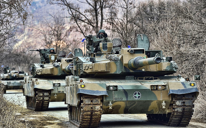 K2 Black Panther, tanks, Korean MBT, Korean Army, green camouflage, armored vehicles, K2 Black Panther, HD wallpaper
