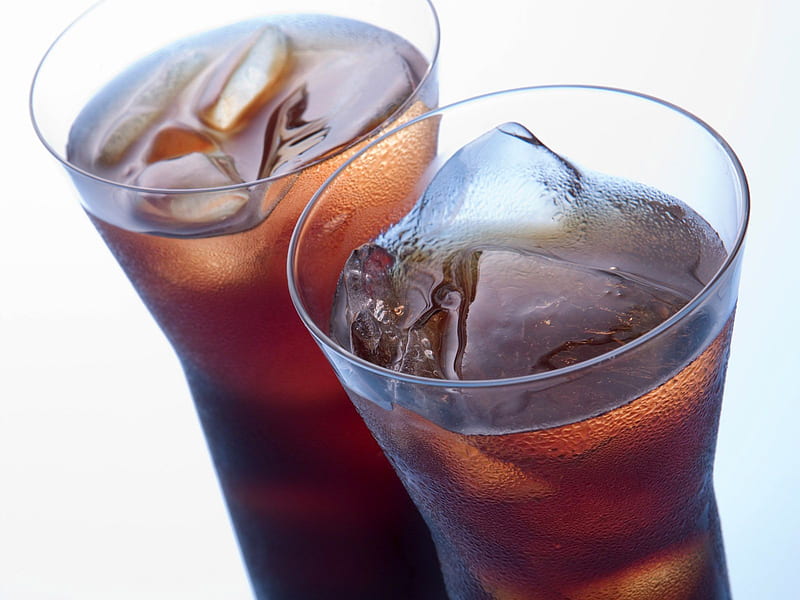 ice cola, cola, glass, water, ice cube, ice, drink, HD wallpaper