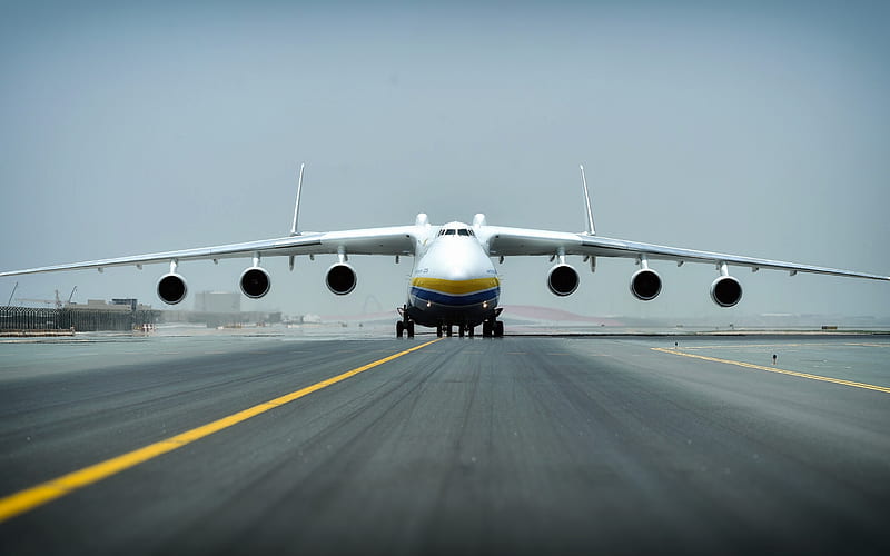 Antonov An-225 Mriya, Cossack, Strategic airlifter, An-225, Ukrainian transport aircraft, Ukraine, Antonov, airport, HD wallpaper