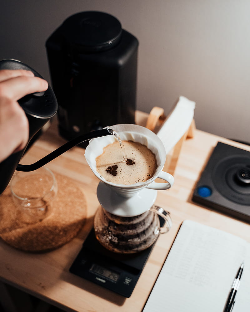 coffee, drink, foam, kettle, pitcher, HD phone wallpaper